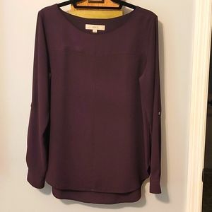 Loft Purple LS Blouse